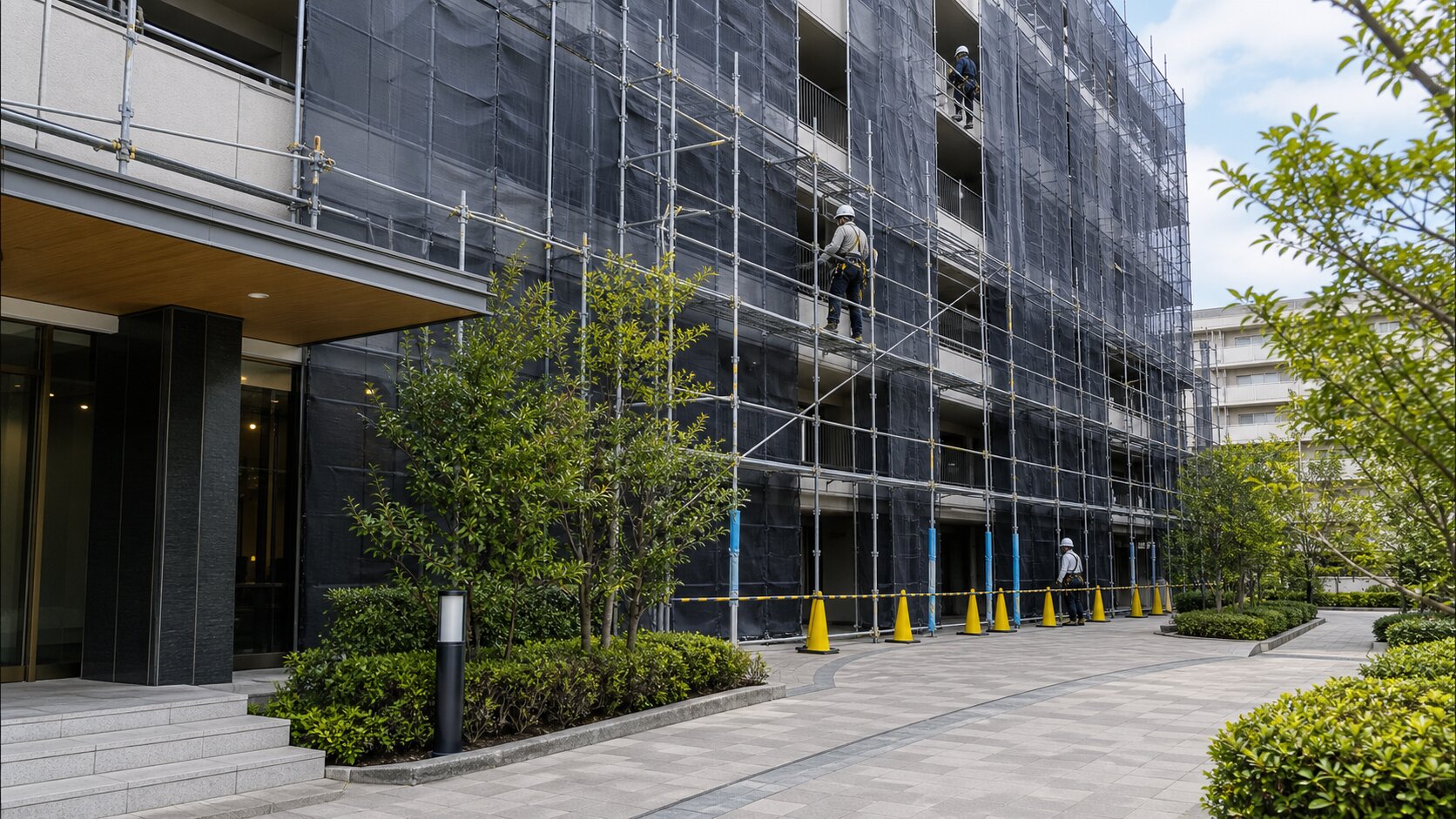 大規模修繕会社が建物本体工事を担うイメージ